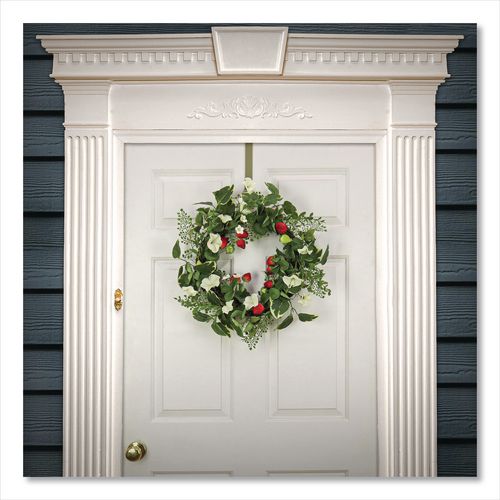 Image of National Tree Company® DS69S21G93241 Petunia and Strawberry Wreath,  22" Diameter x 5"h, White