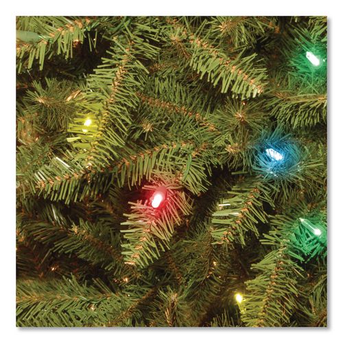Image of National Tree Company® DUH75RLO Pre-Lit Dunhill Fir Tree, 59" x 59" x 90", Green Tree, Green Tree Stand