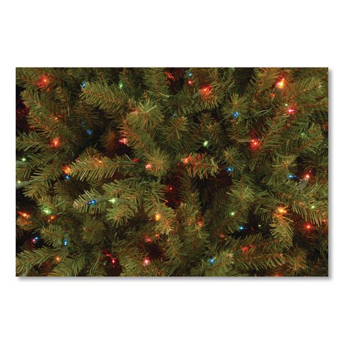 Image of National Tree Company® DUH75RLO Pre-Lit Dunhill Fir Tree, 59" x 59" x 90", Green Tree, Green Tree Stand