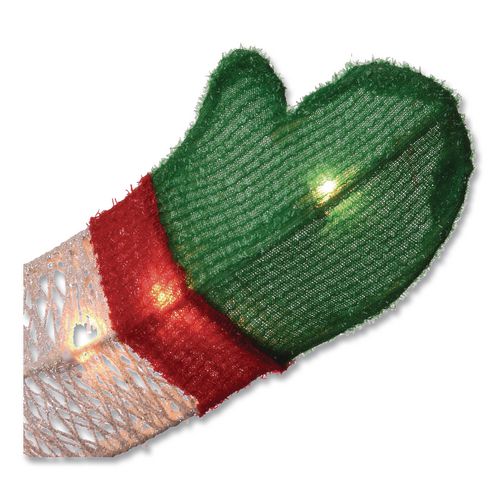 Image of National Tree Company® DF070114C Snowman Decoration, AC Powered, Cool White LED Lights, 13.5" x 27.5" x 48", White