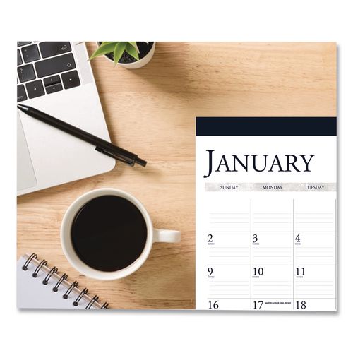 Image of House of Doolittle Recycled Two-Color Monthly Desk Pad Calendar with Notes Section, 22 x 17, Blue Binding/Corners, 12-Month (Jan-Dec): 2026