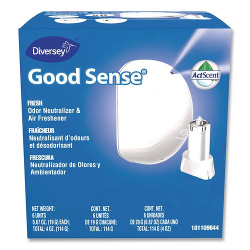 Image of Diversey 101109644 Good Sense Automatic Spray System, Fresh Scent, Yellow, 0.67 Oz Cartridge, 12/carton