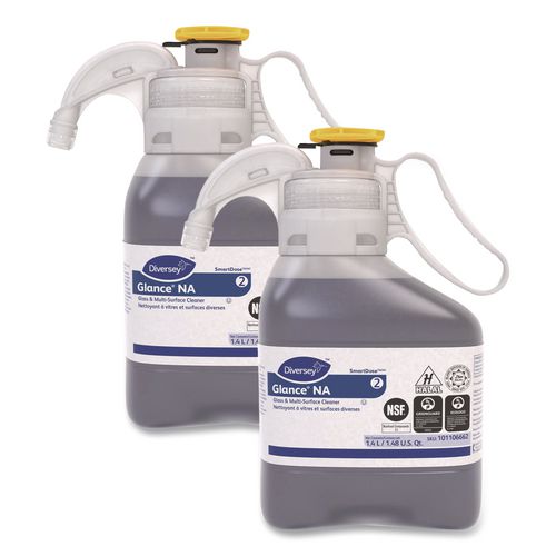 Image of Diversey 101106662 Glance NA Glass and Multi-Surface Cleaner SC, Unscented, 1.4 L SmartDose, 2/Carton
