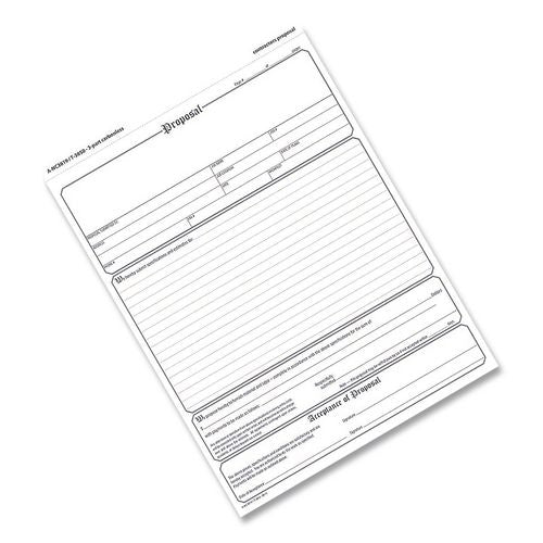 Image of Adams® NC3819 Contractor Proposal Form, Three-Part Carbonless, 8.5 x 11.44, 50 Forms Total