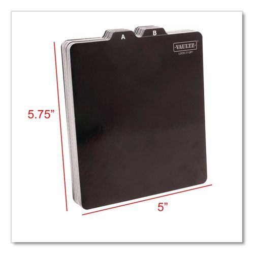 Image of Vaultz® VZ01176 A-Z Cd File Guides, 1/3-Cut Top Tab, A To Z, 5 X 5.75, Black, 26/set