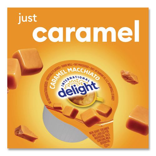 Image of International DelightÂ® Flavored Liquid Non-Dairy Coffee Creamer, Caramel Macchiato, 0.5 oz Mini Cups, 24/Box