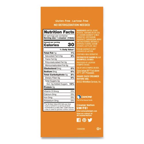 Image of International DelightÂ® Flavored Liquid Non-Dairy Coffee Creamer, Caramel Macchiato, 0.5 oz Mini Cups, 24/Box