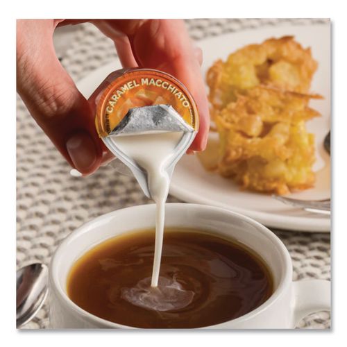 Image of International DelightÂ® Flavored Liquid Non-Dairy Coffee Creamer, Caramel Macchiato, 0.5 oz Mini Cups, 24/Box