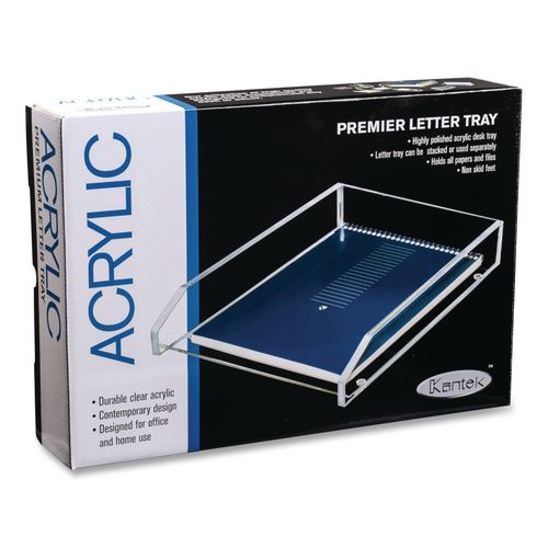 Image of Kantek Clear Acrylic Letter Tray, 1 Section, Letter Size Files, 10.6" x 13.9" x 2.5", Clear