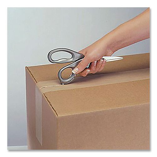 Image of Westcott® 13227 E-Z Open Box Opener Stainless Steel Shears, 8" Long, 3.25" Cut Length, Offset Gray Handle