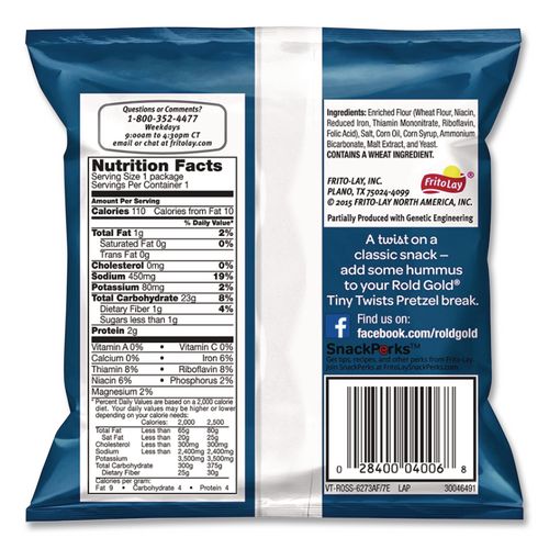 Image of Rold GoldÂ® Tiny Twists Pretzels, 1 Oz Bag, 88/carton