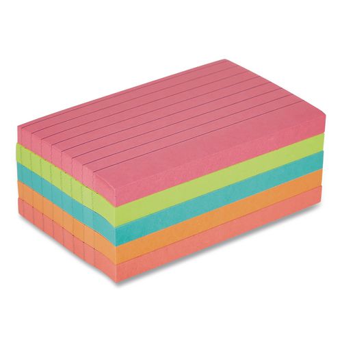 Image of Post-it® Notes 635-5AN Original Pads in Poptimistic Collection Colors, Note Ruled, 3" x 5", 100 Sheets/Pad, 5 Pads/Pack