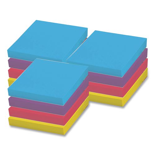 Image of Highland 6549-PUB Self-Stick Pop-up Notes, 3" x 3", Assorted Bright Colors, 100 Sheets/Pad, 12 Pads/Pack