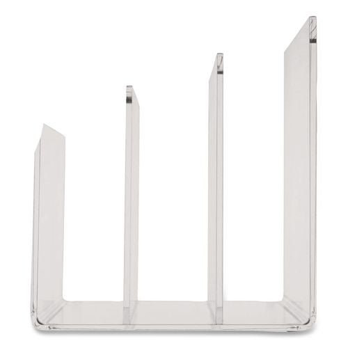 Image of Kantek Clear Acrylic Desk File, 3 Sections, Letter to Legal Size Files, 8" x 6.5" x 7.6", Clear