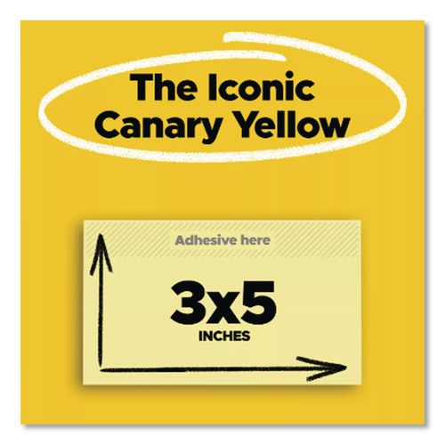 Image of Post-it® Notes 655-24VAD Original Pads in Canary Yellow, Value Pack, 3" x 5", 100 Sheets/Pad, 24 Pads/Pack