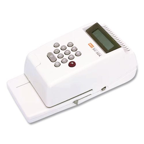 Image of MAX Electronic Checkwriter, 10-Digit, 4.38 x 9.13 x 3.75