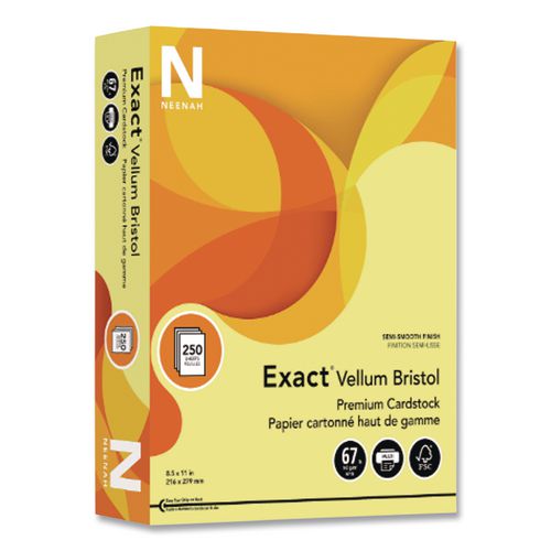 Image of NeenahÂ® Exact Vellum Bristol Cover Stock, 67 lb Bristol Weight, 8.5 x 11, Ivory, 250/Pack