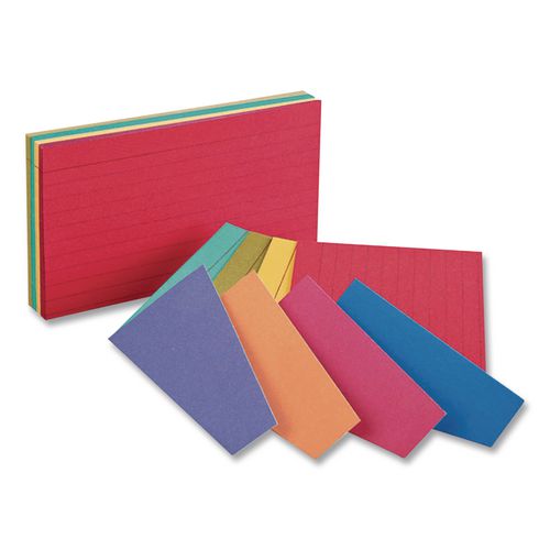 Image of Oxford Extreme Index Cards, Ruled, 3 X 5, Assorted, 100/pack