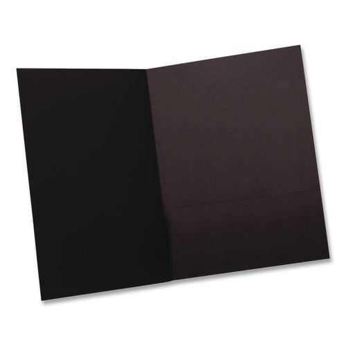 Image of Oxford 04161EE Monogram Executive Twin Pocket Folders, Accommodates (80) 11 x 8.5 Sheets, Black/Gold, 4/Pack