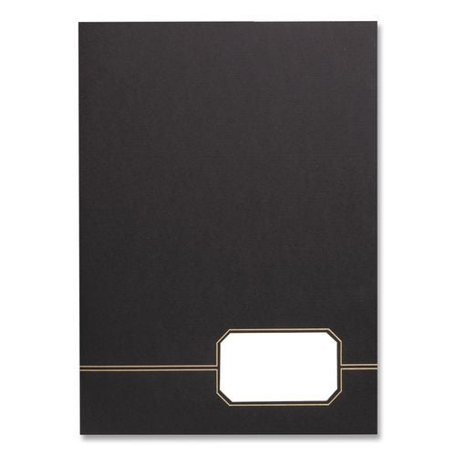Image of Oxford 04161EE Monogram Executive Twin Pocket Folders, Accommodates (80) 11 x 8.5 Sheets, Black/Gold, 4/Pack