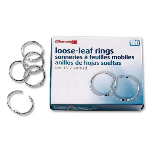 Image of Officemate Book Rings, 1" Diameter, 100/box