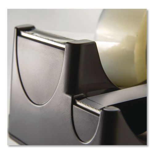 Image of Officemate OIC96690 Recycled 2-In-1 Heavy Duty Tape Dispenser, 1" And 3" Cores, Plastic, Black