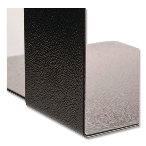 Image of Officemate 93142 Heavy Duty Bookends, Nonskid Base, 8 x 8 x 10, Steel, Black, Pair