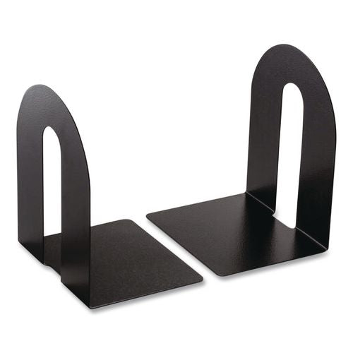 Image of Officemate 93142 Heavy Duty Bookends, Nonskid Base, 8 x 8 x 10, Steel, Black, Pair