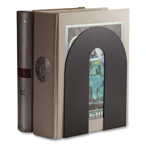 Image of Officemate 93142 Heavy Duty Bookends, Nonskid Base, 8 x 8 x 10, Steel, Black, Pair