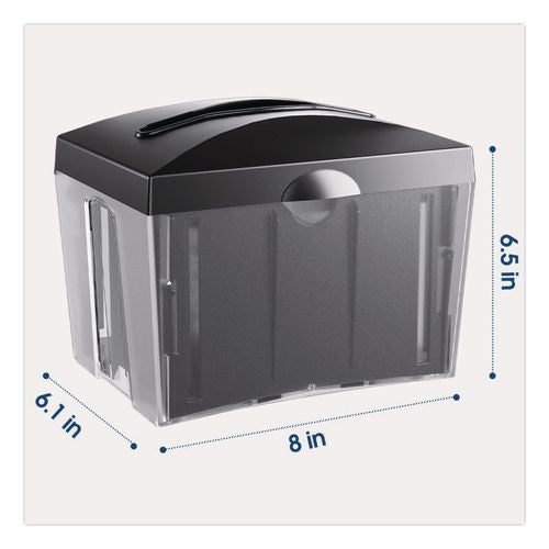 Image of Morcon Tissue Valay Table Top Napkin Dispenser, 6 x 6.5 x 8, Black