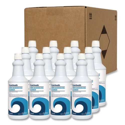 Image of Boardwalk® BWK4849 Creme Deodorizing Cleanser, Mint Scent, 32 oz Bottle, 12/Carton