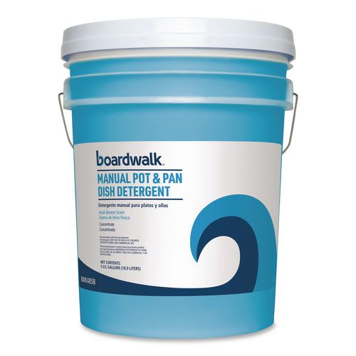 Image of Boardwalk® BWK4858 Manual Pot and Pan Dish Detergent, Fresh Breeze Scent, 5 gal Pail