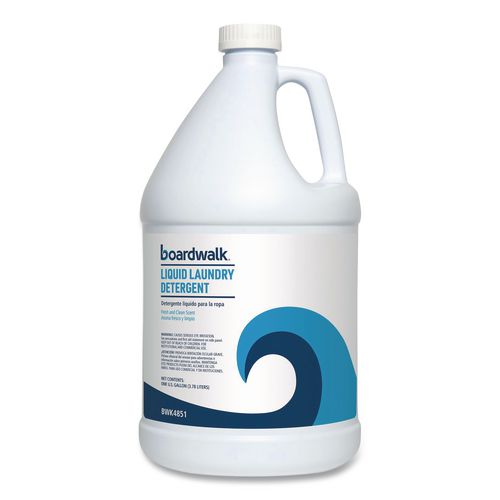 Image of Boardwalk® BWK4851 Liquid Laundry Detergent, Fresh and Clean Scent, 1 gal Bottle, 4/Carton