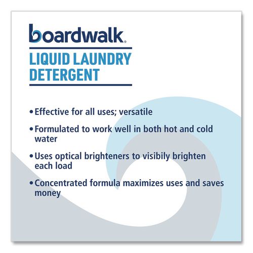 Image of Boardwalk® BWK4851 Liquid Laundry Detergent, Fresh and Clean Scent, 1 gal Bottle, 4/Carton