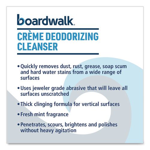 Image of Boardwalk® BWK4849 Creme Deodorizing Cleanser, Mint Scent, 32 oz Bottle, 12/Carton