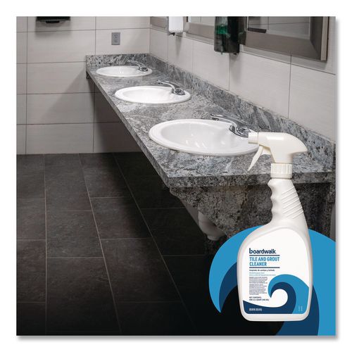 Image of Boardwalk® BWK4846 Tile and Grout Cleaner, Minted Evergreen Scent, 32 oz Bottle, 12/Carton
