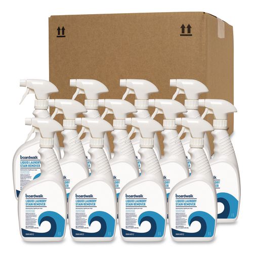 Image of Boardwalk® BWK4852 Liquid Laundry Stain Remover, Fresh and Clean Scent, 32 oz Bottle, 6/Carton