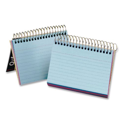 Image of Oxford 40286 Spiral Index Cards, Ruled, 4 X 6, Assorted, 50/pack