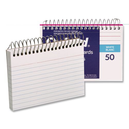 Image of Oxford 40282 Spiral Index Cards, Ruled, 3 X 5, White, 50/pack