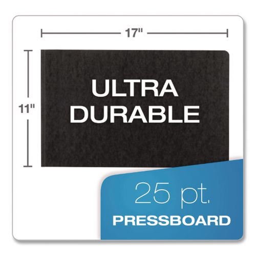 Image of Oxford 13206 Extra Large Pressboard Report Cover W/ Reinforced Side Hinge, Two-Prong Fastener, 3" Capacity, 11 X 17, Black/black