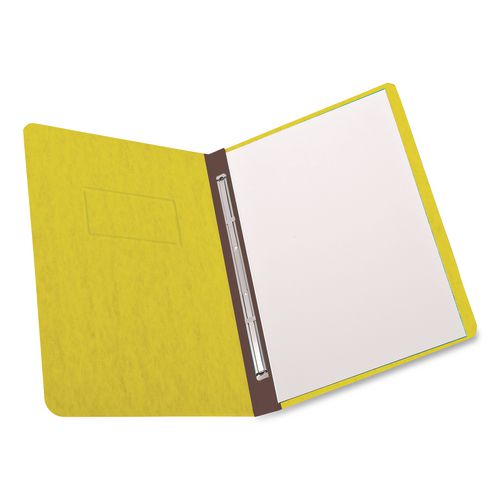 Image of Oxford Heavyweight Pressguard And Pressboard Report Cover W/ Reinforced Side Hinge, 2-Prong Metal Fastener, 3" Cap, 8.5 X 11, Yellow