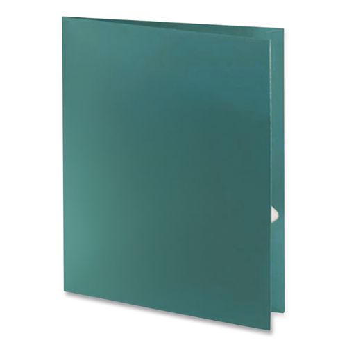 Image of Oxford 5049561 Metallic Laminated Twin Pocket Folders, Accommodates (100) 11 x 8.5 Sheets, Teal, 25/Box