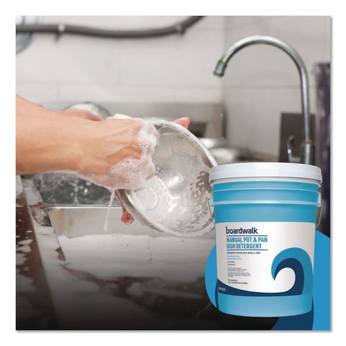 Image of Boardwalk® BWK4858 Manual Pot and Pan Dish Detergent, Fresh Breeze Scent, 5 gal Pail