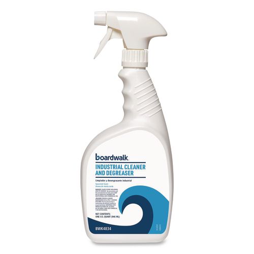Image of Boardwalk® BWK4834 Industrial Cleaner and Degreaser, Spearmint Scent, 32 oz Bottle, 12/Carton