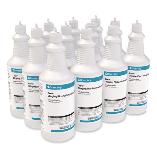 Image of Diversey 9302467 Crew Clinging Plus Toilet Bowl Cleaner, Characteristic Scent, 32 oz Bottle, 12/Carton