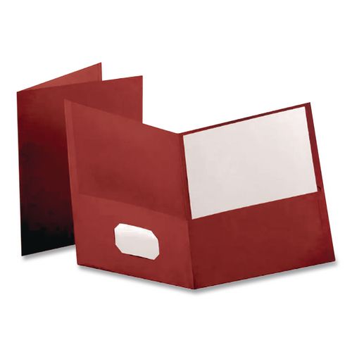 Image of Oxford 53441EE Linen Twin-Pocket Folder, Accommodates (100) 11 x 8.5 Sheets, Burgundy, 25/Box