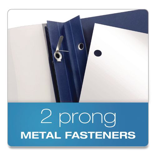 Image of Oxford Clear Front Linen Report Cover, Three-Prong Fastener, 0.5" Capacity, 8.5 X 11, Clear/navy, 25/box