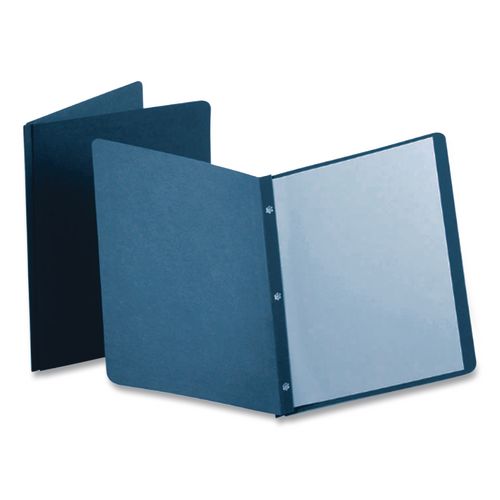 Image of Oxford 52538EE Title Panel And Border Front Report Cover, Three-Prong Fastener, 0.5" Capacity, Dark Blue/dark Blue, 25/box
