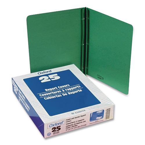 Image of Oxford 52513 Title Panel And Border Front Report Cover, Three-Prong Fastener, 0.5" Capacity, 8.5 X 11, Assorted/assorted, 25/box