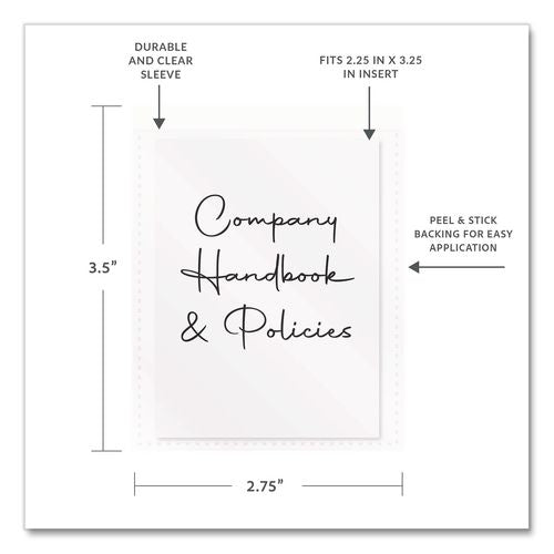 Image of C-Line® 70025 Self-Adhesive Ring Binder Label Holders, Top Load, 2.25 x 3.63, Clear, 12/Pack